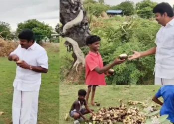 “நுங்கு சாப்பிட வாங்க சார்” அழைத்த சிறுவர்கள், மகிழ்ச்சியில் முன்னாள் அமைச்சர்