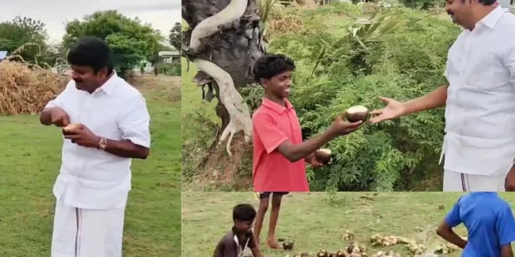 “நுங்கு சாப்பிட வாங்க சார்” அழைத்த சிறுவர்கள், மகிழ்ச்சியில் முன்னாள் அமைச்சர்