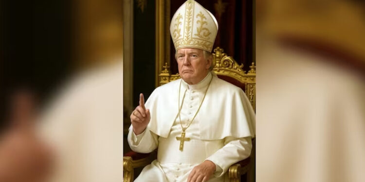 போப் உடையில் அமெரிக்க அதிபர் ட்ரம்ப்!!