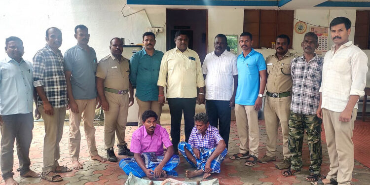 சேலம் : வனப்பகுதியில் உடும்புகளை வேட்டையாடிய தந்தை, மகன் கைது