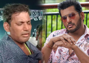 மேடையில் மயங்கி விழுந்த நடிகர் விஷால்… ரசிகர்கள் அதிர்ச்சி!