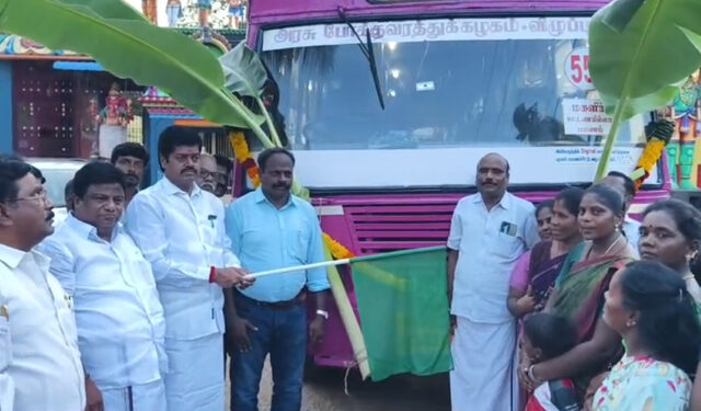 விழுப்புரம் மாவட்டம் வளவனூர் அருகே கல்லப்பட்டு கிராமத்திற்கு கூடுதல் புதிய பேருந்து