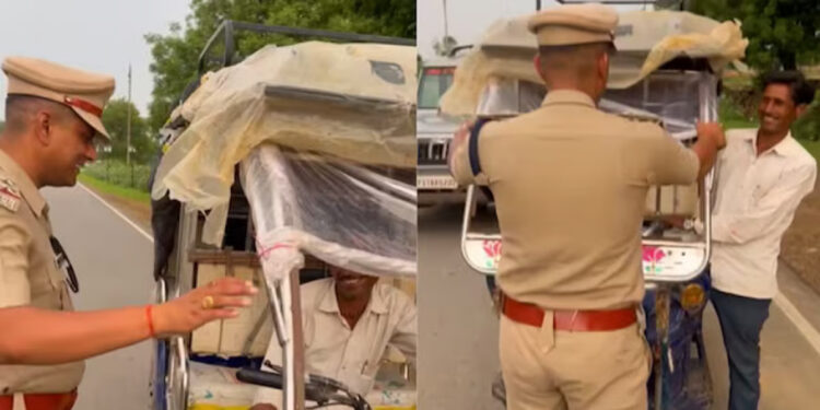 பாட்டு மூலம் போக்குவரத்து விதிகளை நினைவூட்டிய காவலர் – வைரலாகும் வீடியோ !