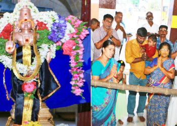 குச்சனூர் சனீஸ்வரர் கோவிலில் ஆடி முதல் சனிக்கிழமையை முன்னிட்டு பக்தர்கள் நீண்ட வரிசையில் தரிசனம்!