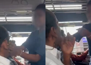 பேருந்தில் முதியவரின் தவறான நடத்தை : துணிச்சலாக எதிர்த்த இளம்பெண்…