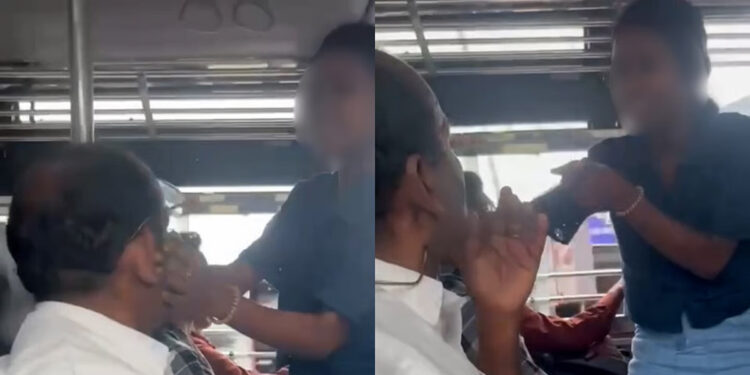 பேருந்தில் முதியவரின் தவறான நடத்தை : துணிச்சலாக எதிர்த்த இளம்பெண்…