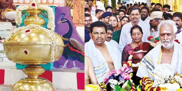 திருச்செந்தூர் கும்பாபிஷேக விழா: சுவாமி சண்முகர் விமான கலசத்திற்கு சிறப்பு பூஜை