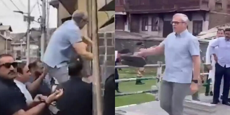 சுவர் ஏறி நினைவிடத்திற்குள் குதித்த முதல்வர் உமர் அப்துல்லா : போலீசாரை அதிர்ச்சியடைய வைத்த காட்சி !