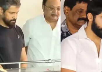 மு.க. முத்து மறைவு: நடிகர் விக்ரம், துருவ் விக்ரம் நேரில் அஞ்சலி