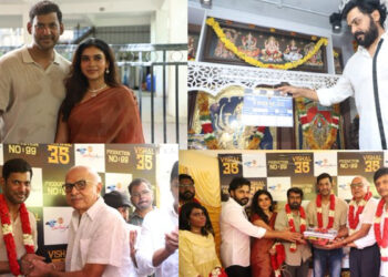 விஷால் 35-வது திரைப்படம்: பூஜை விழாவில் நடிகர்கள் ஜீவா, கார்த்தி கலந்து கொண்டனர்.