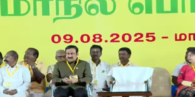 ராமதாசுக்காக காலியிருப்பு ; அன்புமணி தலைமையில் தொடங்கியது பாமக பொதுக்குழு