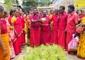குத்தாலம் மேல்மருவத்தூர் ஆதிபராசக்தி வழிபாட்டு மன்றம் ஆடிப்பூர கஞ்சி கலய ஊர்வலம்