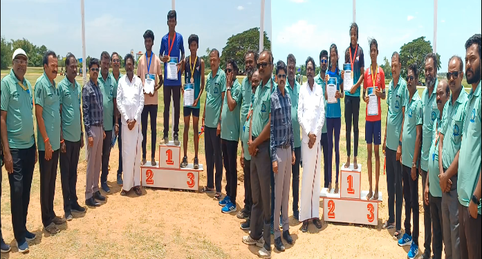 குறுவட்ட அளவிலான தடகளப் போட்டிகள் வெற்றிபெற்ற மாணவர்களுக்கு பதக்கங்கள் பாராட்டு சான்று