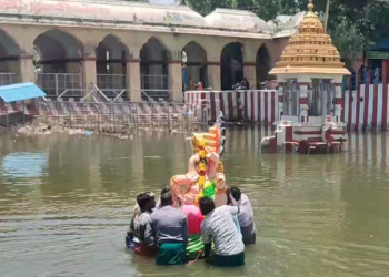 மயிலாடுதுறை காவிரி துலாக்கட்டத்தில் இந்து புரட்சி முன்னணி சார்பில் விநாயகர் சிலை விஸர்ஜனம்