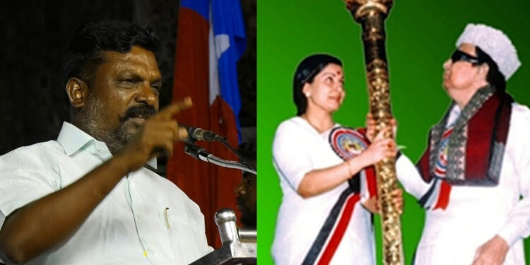 எம்.ஜி.ஆர் – ஜெயலலிதா பேச்சு சர்ச்சை : விளக்கம் அளித்த திருமாவளவன்