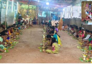 நிலக்கோட்டை அருகே குண்டலப்பட்டி வெற்றி விநாயகர் சதுர்த்தி விழா! 108 சுமங்கலிப் பெண்கள் பங்கேற்ற திருவிளக்கு பூஜை!