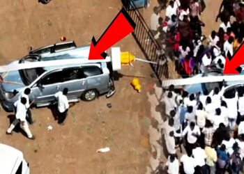 விழுந்தது கொடிக்கம்பம்: நூலிழையில் தப்பிய தவெக தொண்டர்கள்!