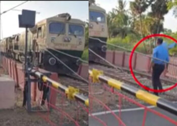 மூடப்படாத ரயில்வே கேட்.. சுதாரித்த ரயில் ஓட்டுநர் ! பெரும் விபத்து தவிர்ப்பு