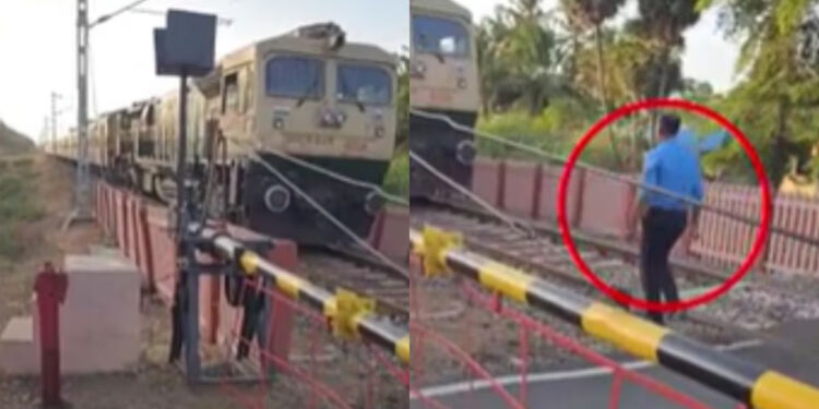 மூடப்படாத ரயில்வே கேட்.. சுதாரித்த ரயில் ஓட்டுநர் ! பெரும் விபத்து தவிர்ப்பு