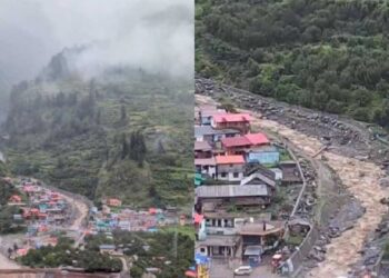 உத்தர்காசியில் ஒரு கிராமத்தையே அடித்துச் சென்ற வெள்ளம்