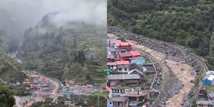 உத்தர்காசியில் ஒரு கிராமத்தையே அடித்துச் சென்ற வெள்ளம்