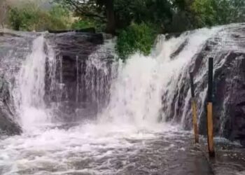 தேனி மாவட்டத்தில் பெருக்கெடுத்து ஓடும் கும்பக்கரை அருவி: சுற்றுலாப் பயணிகளுக்குத் தடை