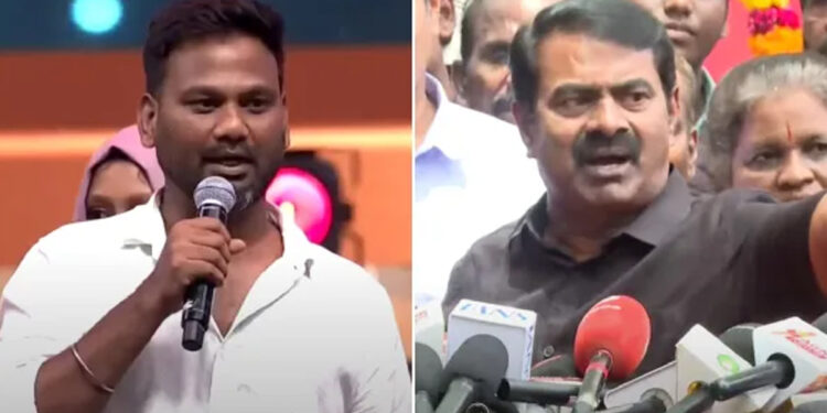 “ஒரு படம் எடுத்தாலே கல்வி அறிஞராக முடியாது” – இயக்குனர் தமிழரசனை விமர்சித்த சீமான்