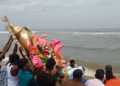 செங்கல்பட்டு கிராமங்களில் வைக்கப்பட்ட விநாயகர் சிலைகள் மாமல்லபுரம் கடலில் கரைப்பு