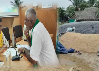 கொள்முதல் நிலையங்களில் கொள்முதலுக்காக வைக்கப்பட்டிருந்த நெல் மழையில் நனைந்ததால் விவசாயிகள் கவலை