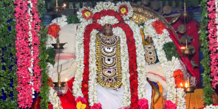 மன்னார்குடி அருகே பூவனூரில் புரட்டாசி மாதத்தில் பூரட்டாதி நட்சத்திர தினத்தில் நடைபெறும் தேவேந்திரன் தியாகராஜர் தரிசனம்