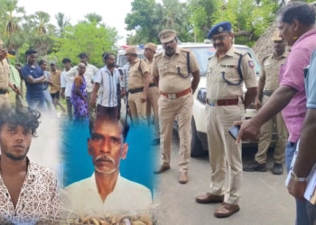 தரங்கம்பாடி அருகே மது போதையில் இருசக்கர வாகனத்தில் அதிவேகமாக சென்ற இளைஞரை தட்டி கேட்ட நபரின் தந்தையை கத்தியால் குத்திக் கொலை
