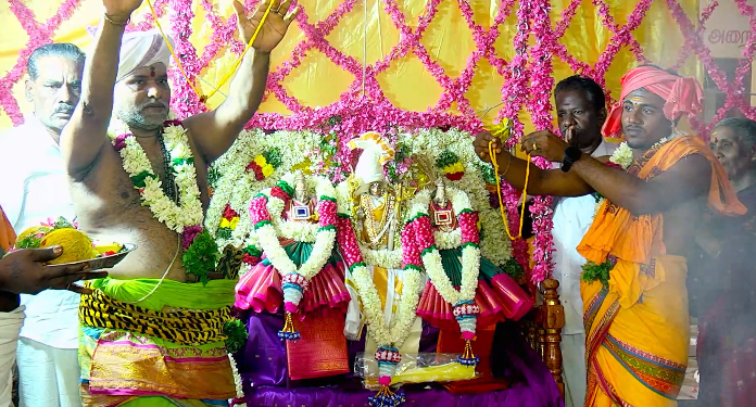 மன்னார்குடி மேலநத்தம் கிராமத்தில் சுப்பிரமணியசுவாமிக்கு திருக்கல்யாண உற்சவம்