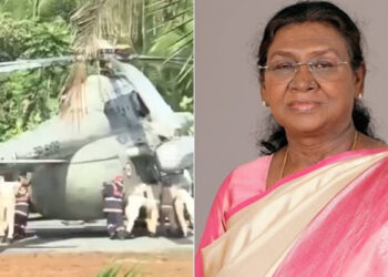 சபரிமலை | இறங்குதளத்தில் சிக்கிய குடியரசுத் தலைவரின் ஹெலிகாப்டர் !