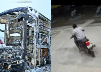 ஆந்திரா பேருந்து விபத்து : சிசிடிவியில் அம்பலமான இளைஞரின் அதிர்ச்சி செயல் !