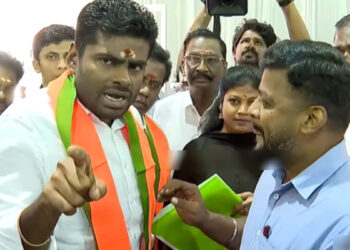 “உனக்கு மட்டும் கொம்பு முளைச்சிருக்கா ?” – செய்தியாளருடன் வாக்குவாதத்தில் ஈடுபட்ட அண்ணாமலை…!