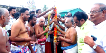 மன்னார்குடி ராஜகோபால சுவாமி கோவில் கும்பாபிஷேகத்தை முன்னிட்டு பந்தகால் நடுவிழா