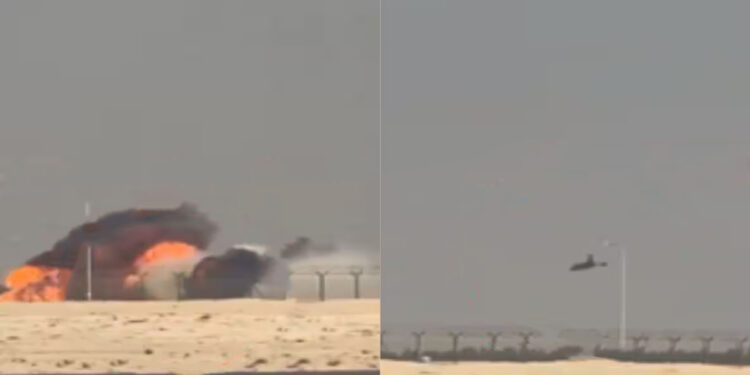 துபாய் விமானக் கண்காட்சியில் இந்திய தேஜஸ் போர் விமானம் வெடித்து சிதறிய அதிர்ச்சி காட்சிகள்