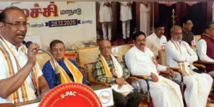 தமிழக அரசியலில் சவுராஷ்டிரா சமூகத்திற்கு உரிய பிரதிநிதித்துவம் வழங்கக் கோரிக்கை மதுரையில் திரண்ட அனைத்துக் கட்சித் தலைவர்கள்