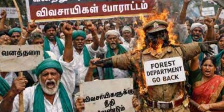 சிறுமுகை அருகே தொடரும் சிறுத்தை அட்டகாசம் வனத்துறையைக் கண்டித்து விவசாயிகள் போராட்டம்