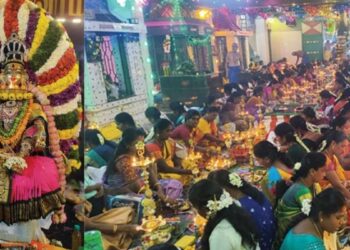 தர்ம சாஸ்தா ஆலய 53-வது ஆண்டு உற்சவம்: 1008 திருவிளக்கு பூஜையில் பெண்கள் பங்கேற்பு!