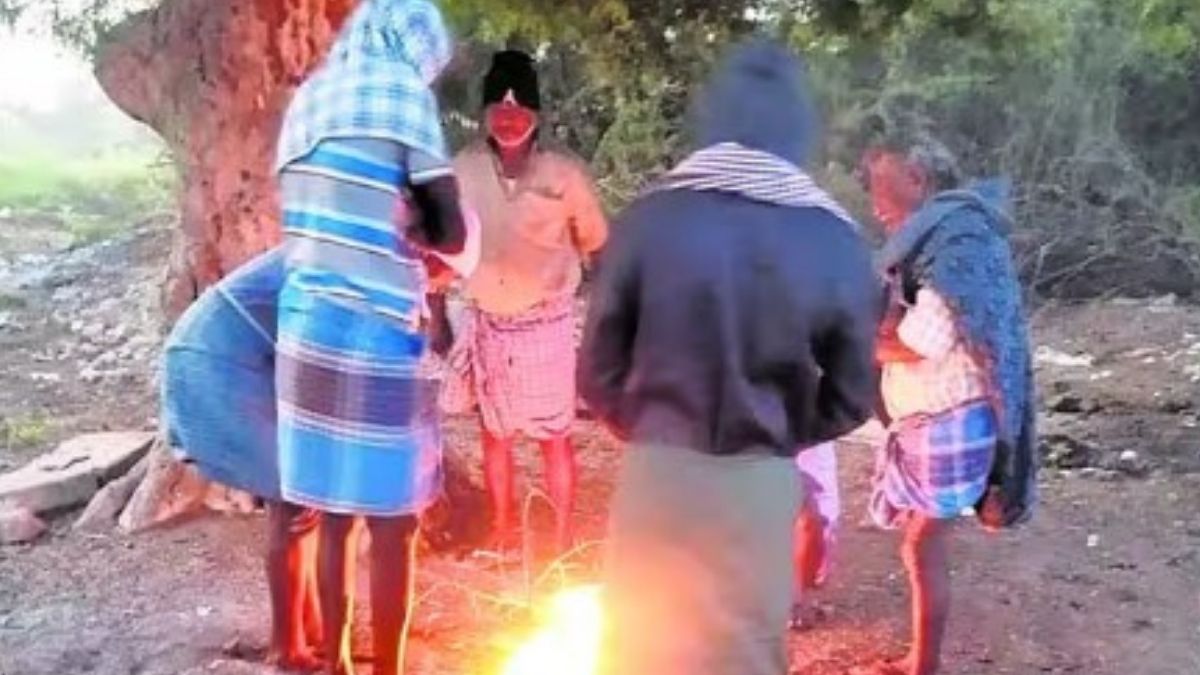 அரவக்குறிச்சியில் உறையவைக்கும் கடும் குளிர் அதிகாலையில் தீ மூட்டி மக்கள் தற்காப்பு