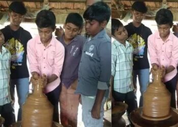 போடி ஜமீன்தாரணி காமுலம்மாள் பள்ளி மாணவர்களுக்கு மண்பாண்ட பயிற்சி சமூக நலத்துறை குளிர்கால முகாமில் ஆர்வம்