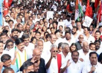 100 நாள் வேலைத் திட்டத்தைச் சிதைக்க மத்திய அரசு முயற்சி கூட்டணி கட்சிகள் கண்டன முழக்கம்!