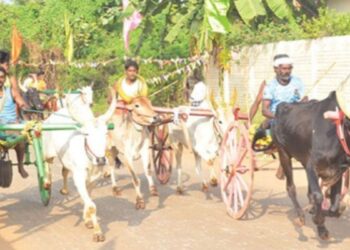 மதுரை அருகே தனியாமங்கலத்தில் மாட்டு வண்டி எல்கை பந்தயம்
