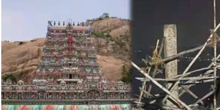 திருப்பரங்குன்றம் மலை உச்சியில் தீபத்தூண்: போலீஸ் பாதுகாப்பு