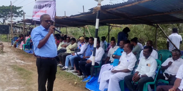 தரங்கம்பாடி புதிதாக அமைக்கப்பட்டு ICE பிளாண்டிற்கு எதிர்ப்பு தெரிவித்து கிராமமக்கள் அடையாள உண்ணாவிரதம்