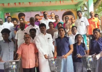 சிறுவந்தாடு அரசுஆண்கள்&பெண்கள் மேல்நிலைப்பள்ளியில்465மாணவமாணவிகளுக்கு விலையில்லா மிதிவண்டி