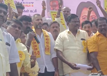 விழுப்புரத்தில் சாதிவாரி மக்கள் தொகை கணக்கெடுப்பு நடத்தி வன்னியர்களுக்கு10.5% இட ஒதுக்கீடு வழங்ககோரி கண்டனஆர்பாட்டம்