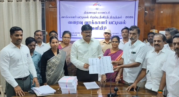 திருவாரூர்1,29,480வாக்காளர்கள் நீக்கப்பட்டுள்ளனர்SIR முன்10லட்சத்து75ஆயிரத்து577வாக்காளர்கள்  தற்போது 9லட்சத்தி 46ஆயிரத்து97வாக்காளர்கள்