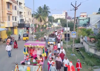 திருவள்ளூரில் கோலாகலமான முறையில் கிறிஸ்மஸ் ஊர்வலம்